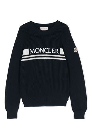 maglia in cotone blu MONCLER KIDS | 9C00002M1367772